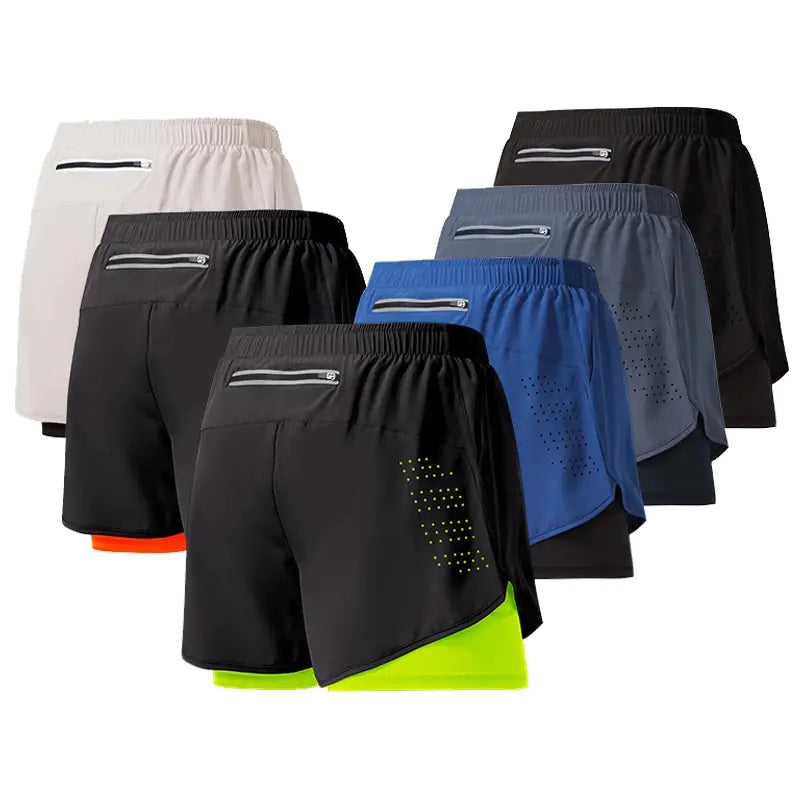Dual-Layer Quick-Dry Running Shorts