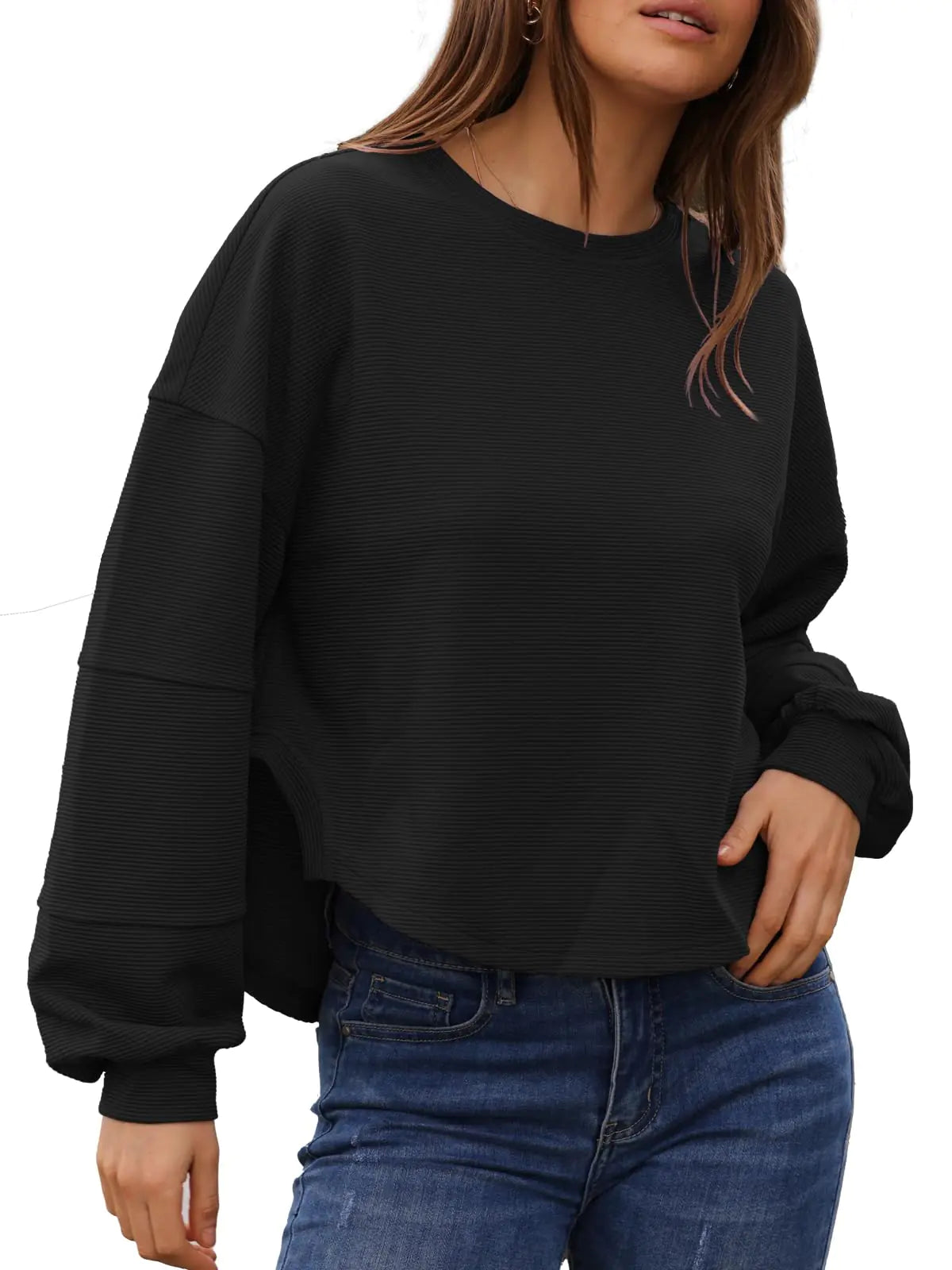 Oversized Batwing Crop Top