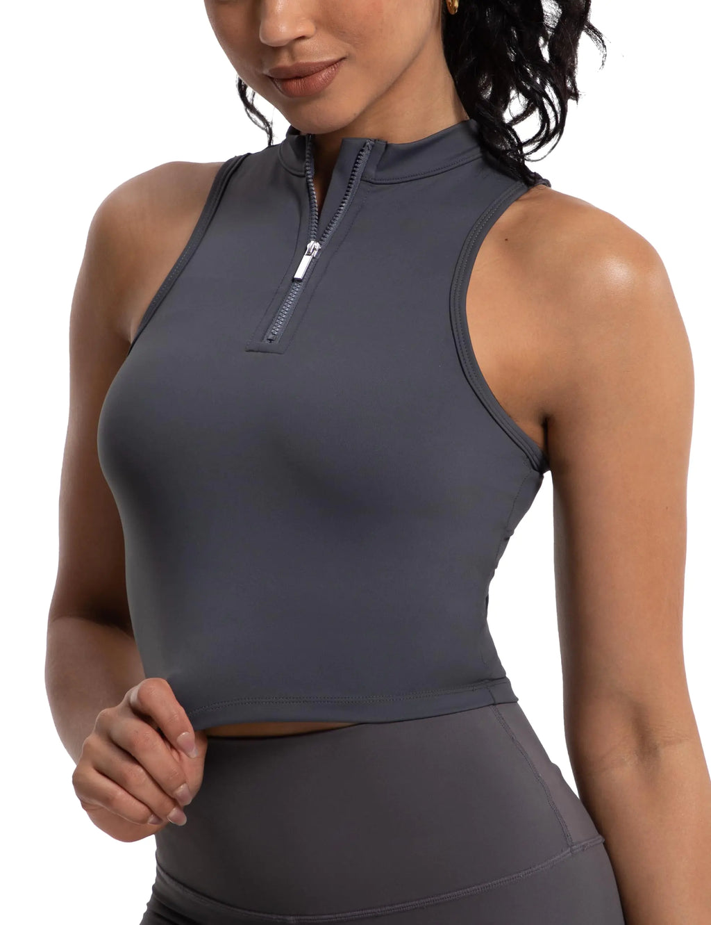 Half-Zip Crop Tank