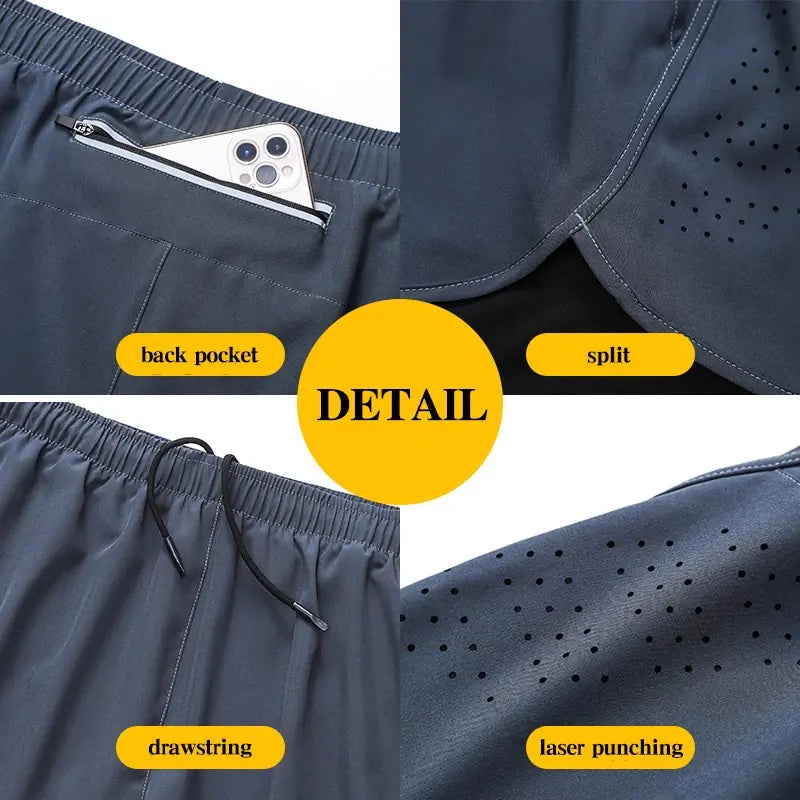 Dual-Layer Quick-Dry Running Shorts