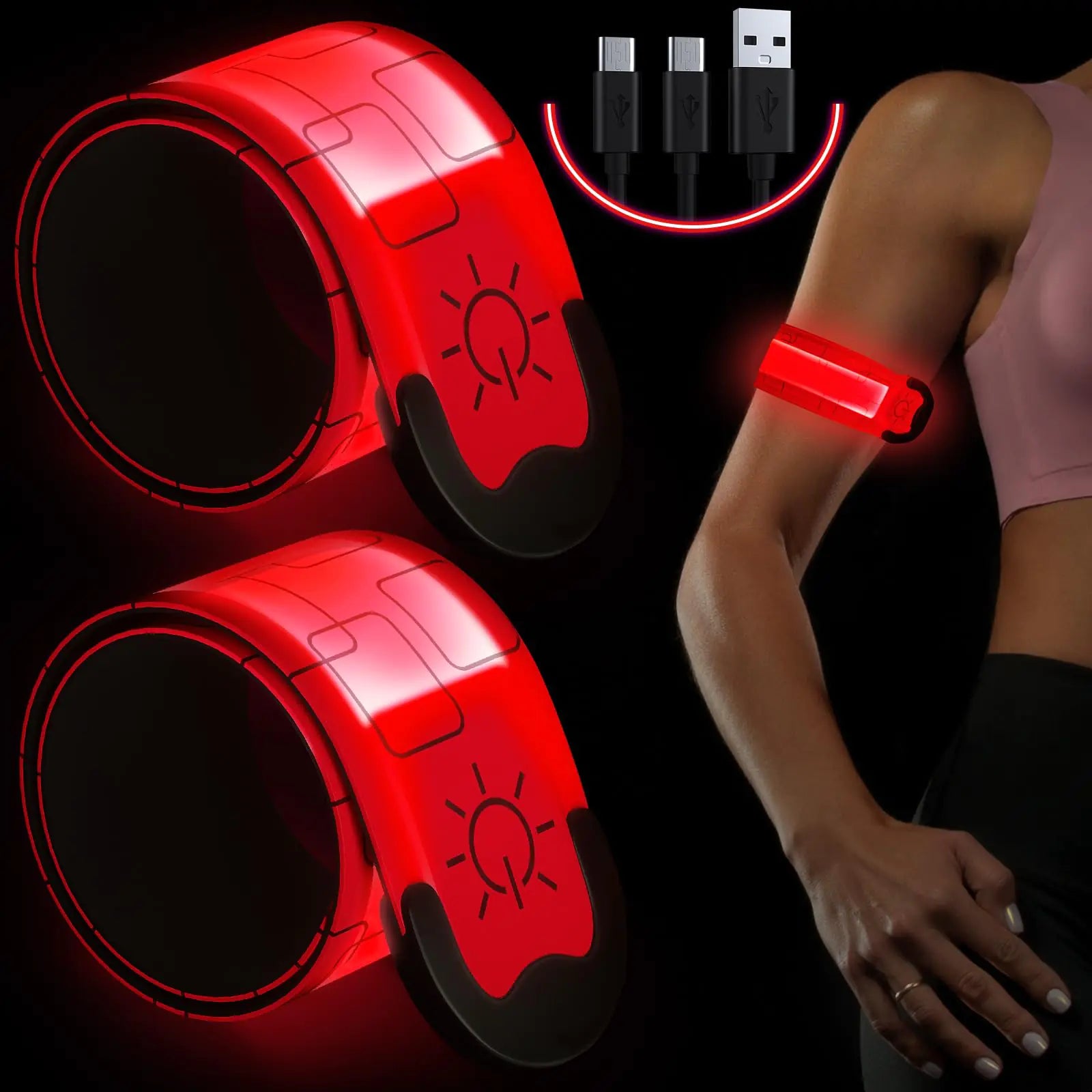 LED Running Armbands - 2 Pack