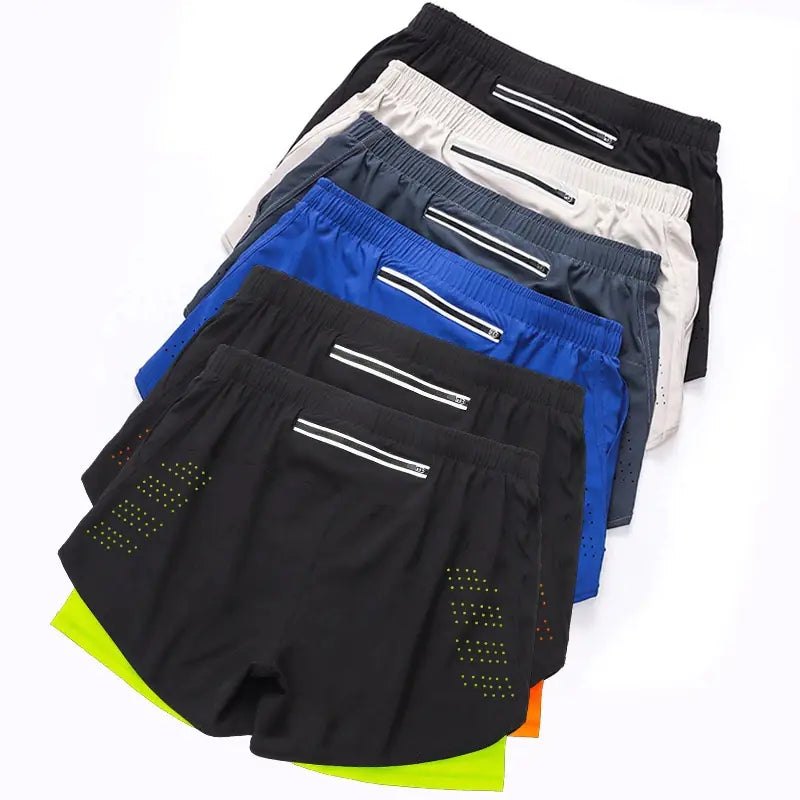 Dual-Layer Quick-Dry Running Shorts