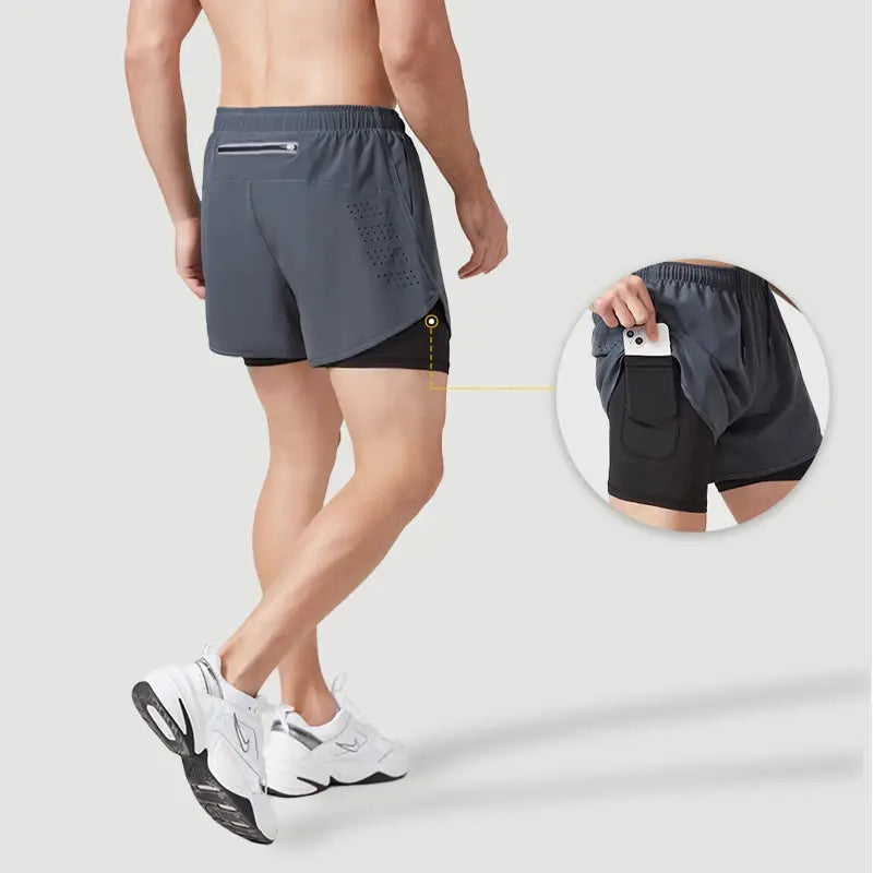 Dual-Layer Quick-Dry Running Shorts