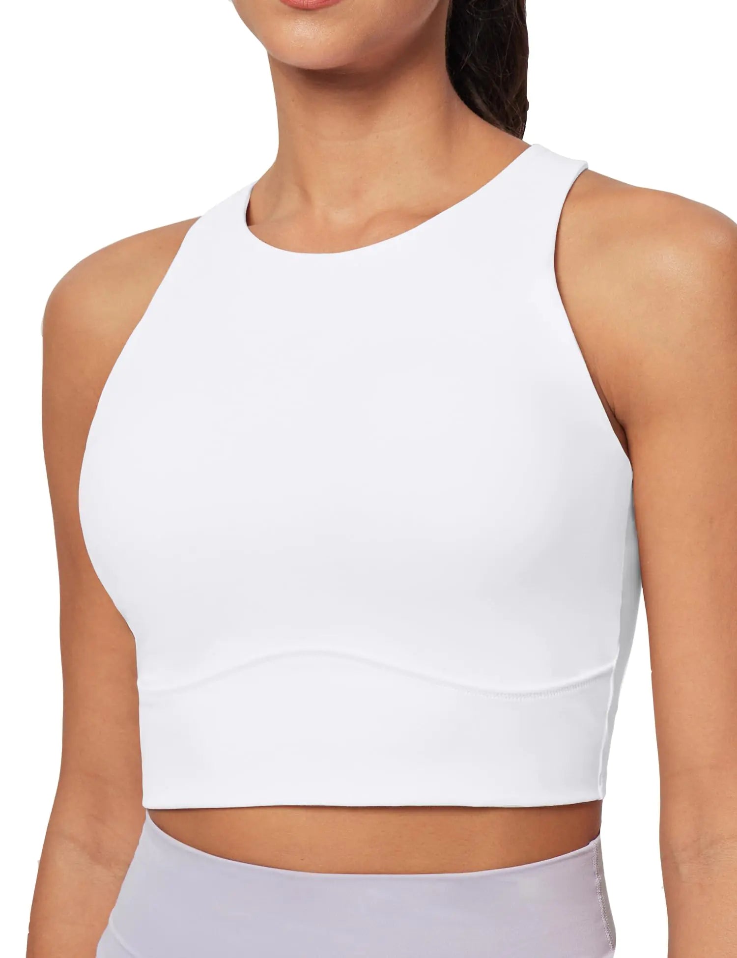 High Neck Sports Bra Tank - Built-In Support