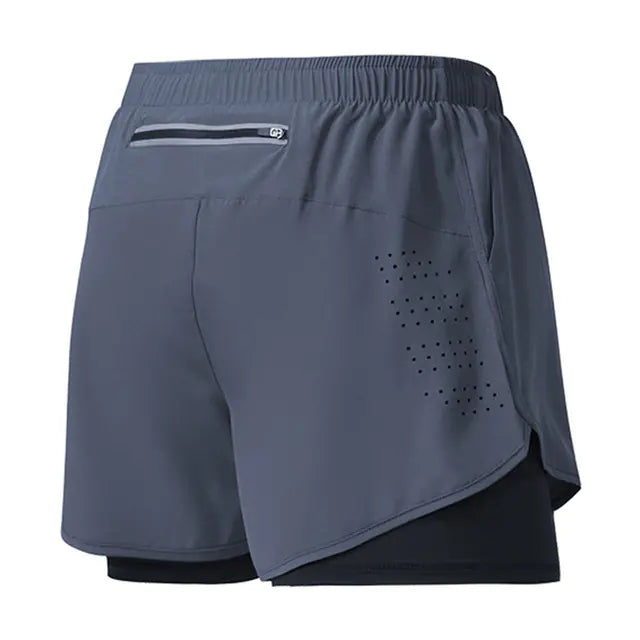 Dual-Layer Quick-Dry Running Shorts