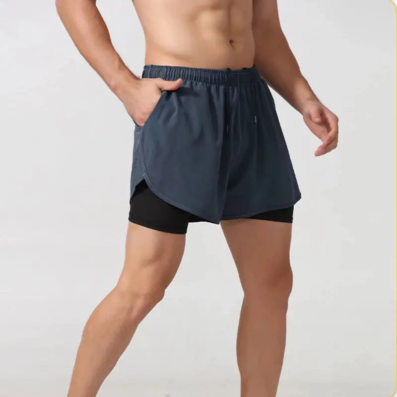 Dual-Layer Quick-Dry Running Shorts
